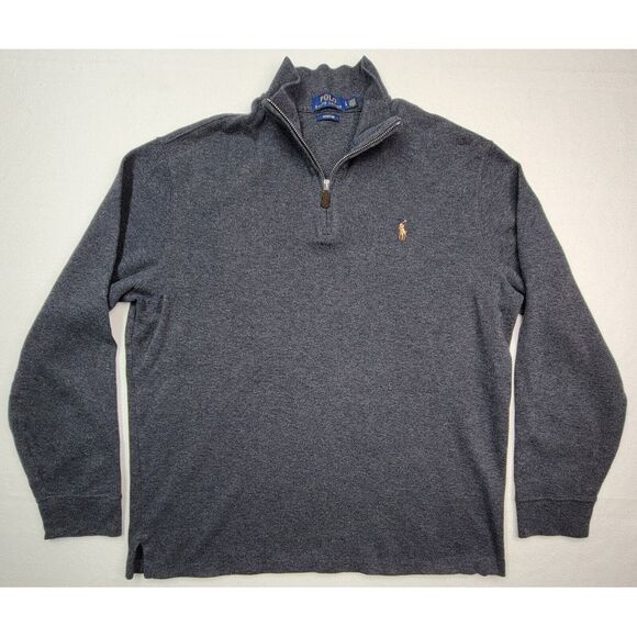 Polo Ralph Lauren Other - Ralph Lauren‎ Polo Sweater Mens L Estate Rib 1/4 Zip Pullover Limited Use Gray